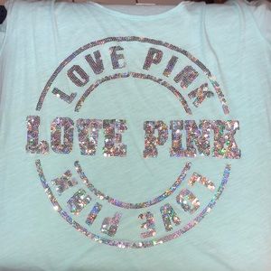 Turquoise color. goes down on the chest a tad bit